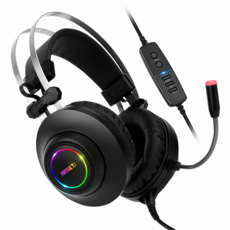 앱코 N550 ENC 가상 7.1 RGB 진동 노이즈 캔슬링 마이크 3D 초경량 게이밍 헤드셋 (블랙)