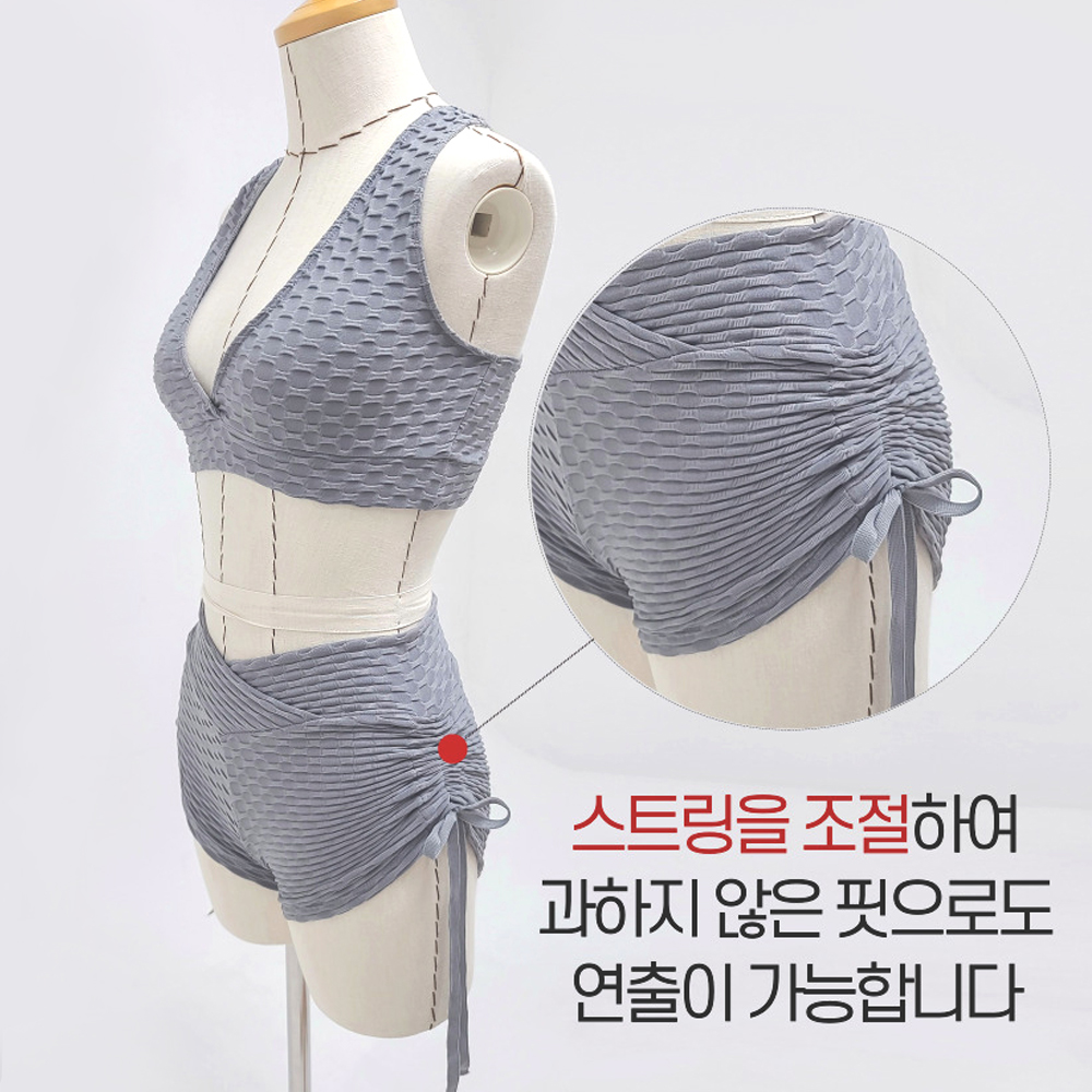 폴댄스의상 폴복 폴웨어 폴키니 댄스복 스포츠브라 쇼츠 이미지 8