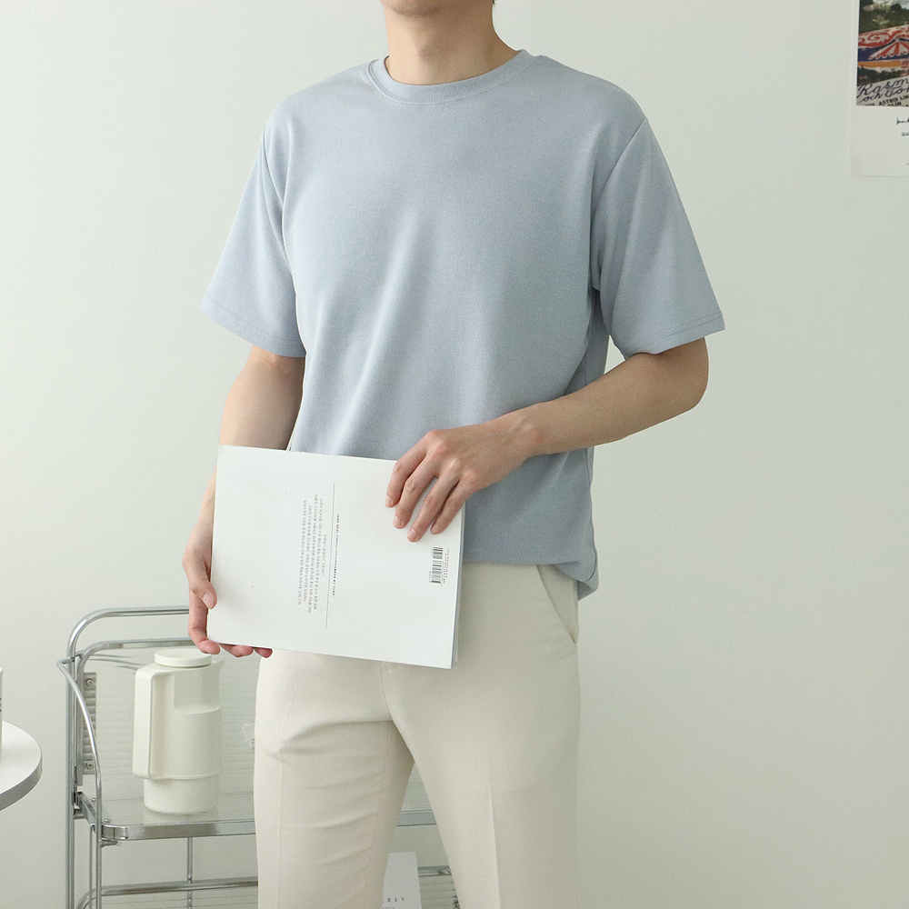1+1 남자반팔니트 빅사이즈 구김없는 남성반팔티 이미지 8