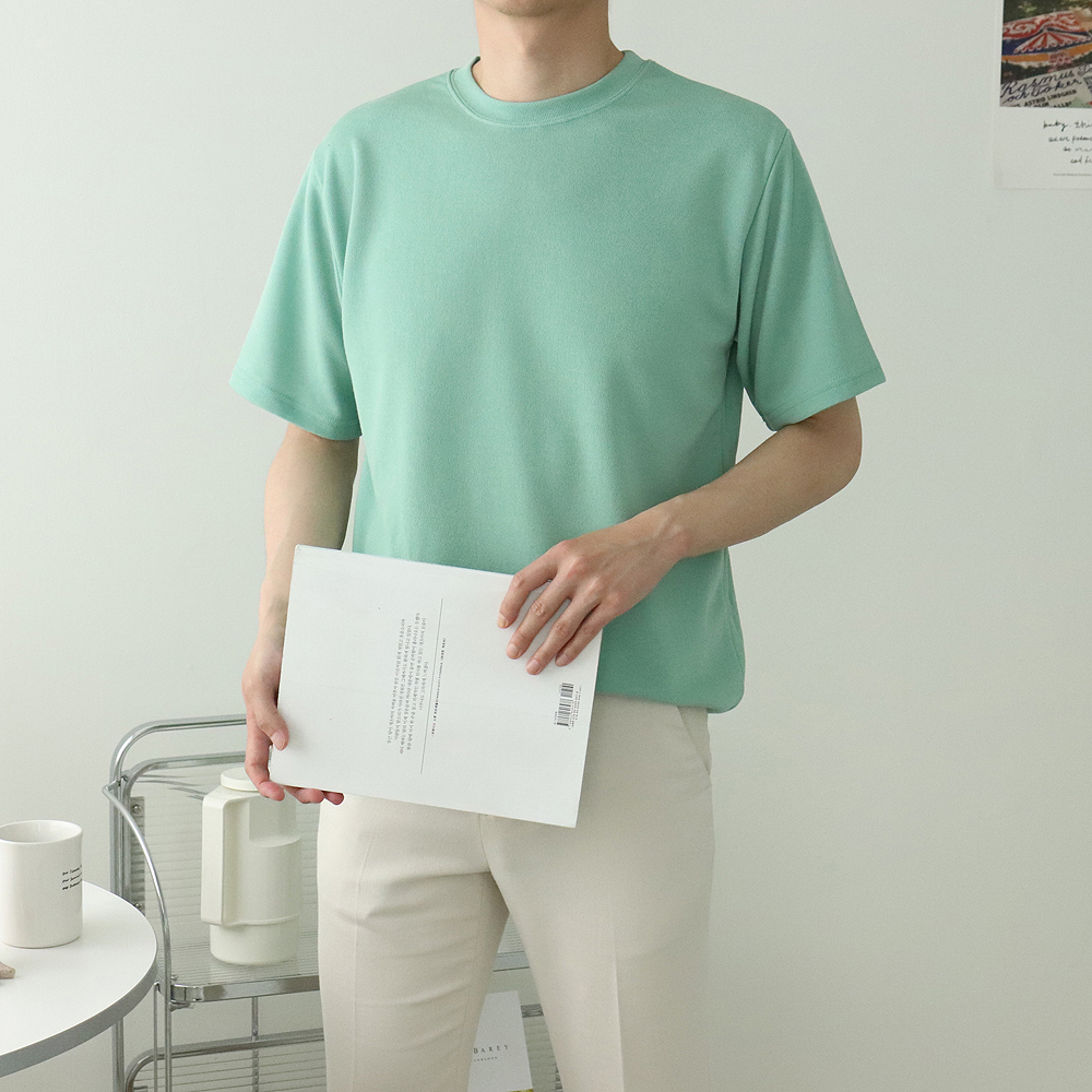 1+1 남자반팔니트 빅사이즈 구김없는 남성반팔티 - 상세 이미지 4