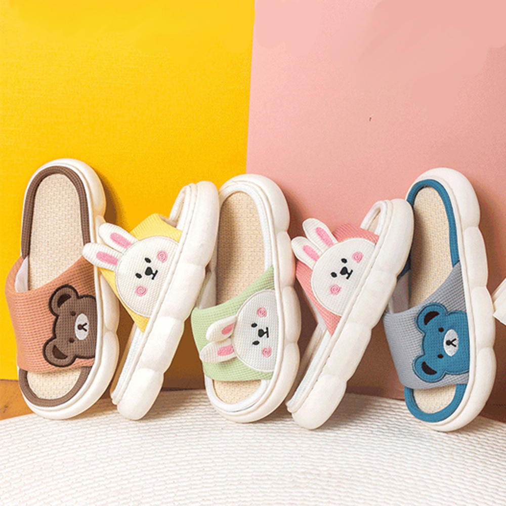 귀여운 애니멀 동물 실내 슬리퍼 토끼 곰 거실화 실내화 푹신한 쿠션 층간소음 학교 화장실 - 메인 이미지