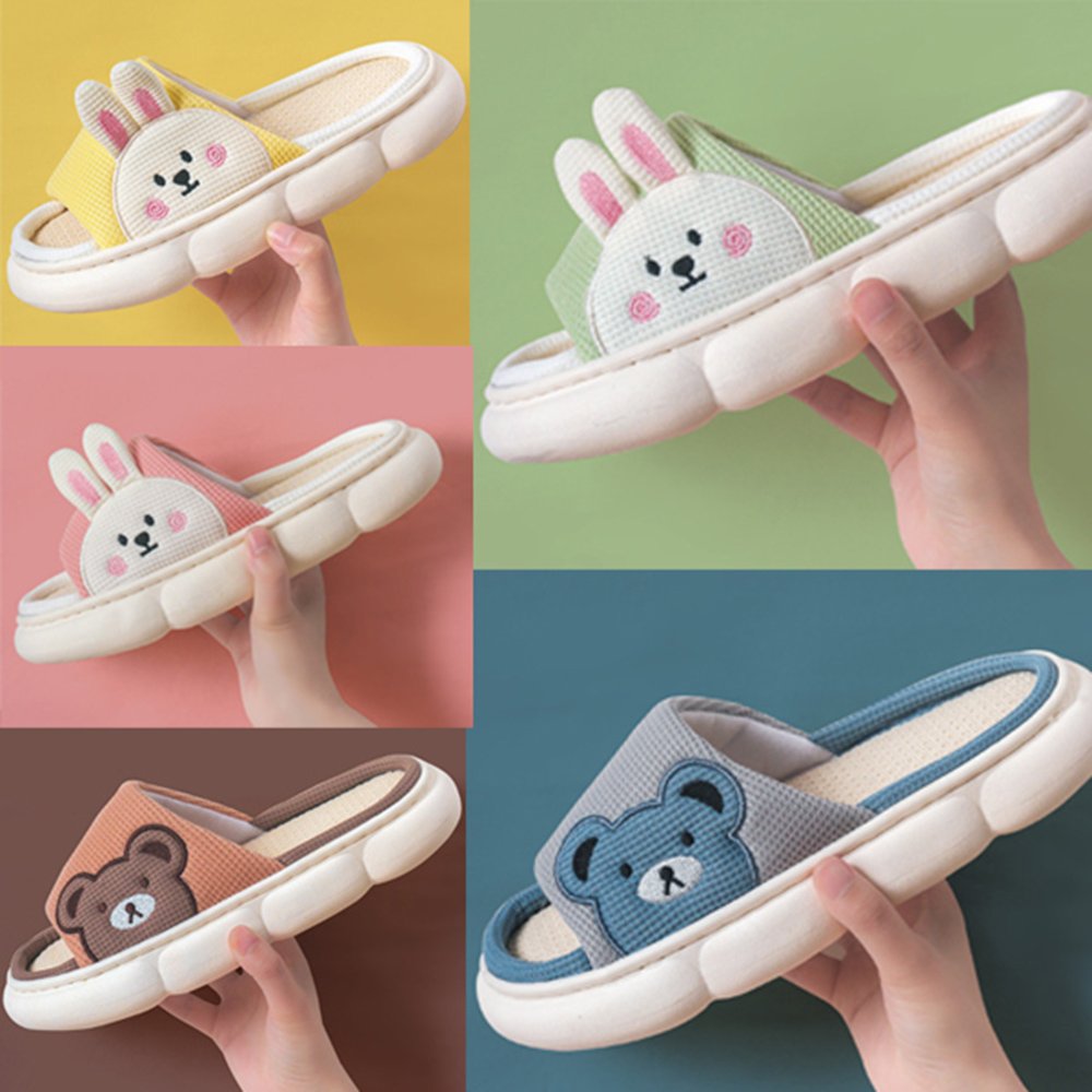 귀여운 애니멀 동물 실내 슬리퍼 토끼 곰 거실화 실내화 푹신한 쿠션 층간소음 학교 화장실 - 상세 이미지 3