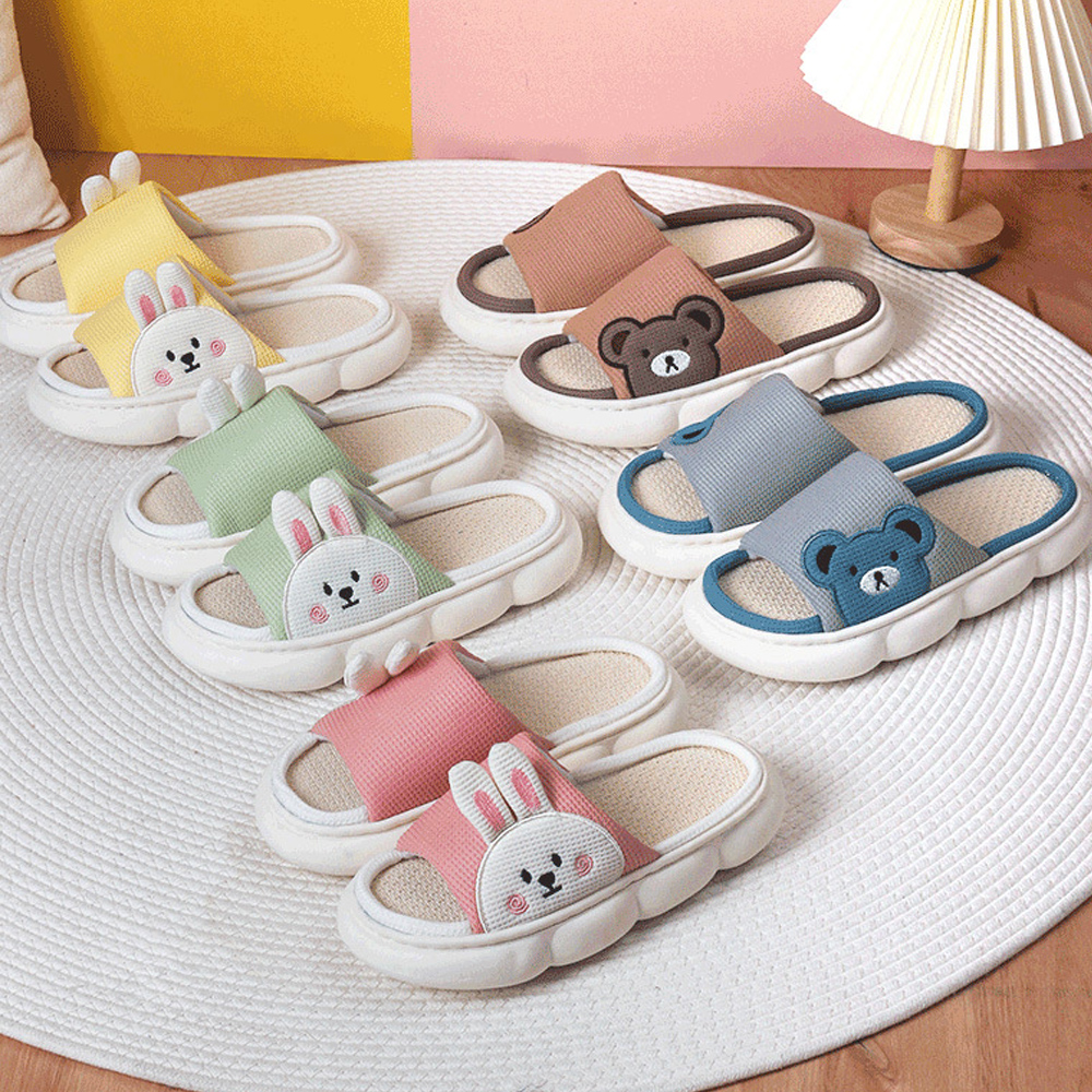 귀여운 애니멀 동물 실내 슬리퍼 토끼 곰 거실화 실내화 푹신한 쿠션 층간소음 학교 화장실 - 상세 이미지 2