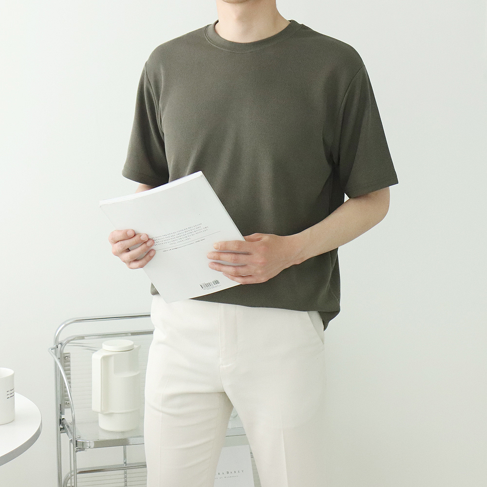 1+1 남자반팔니트 빅사이즈 구김없는 남성반팔티 - 상세 이미지 2