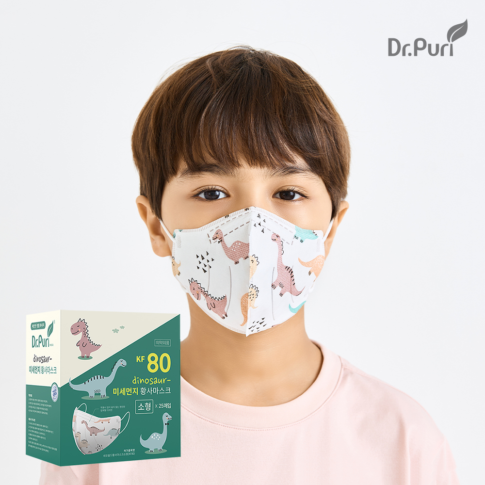 닥터퓨리 KF80 공룡 캐릭터 부리형 황사마스크 다이노스, 25매