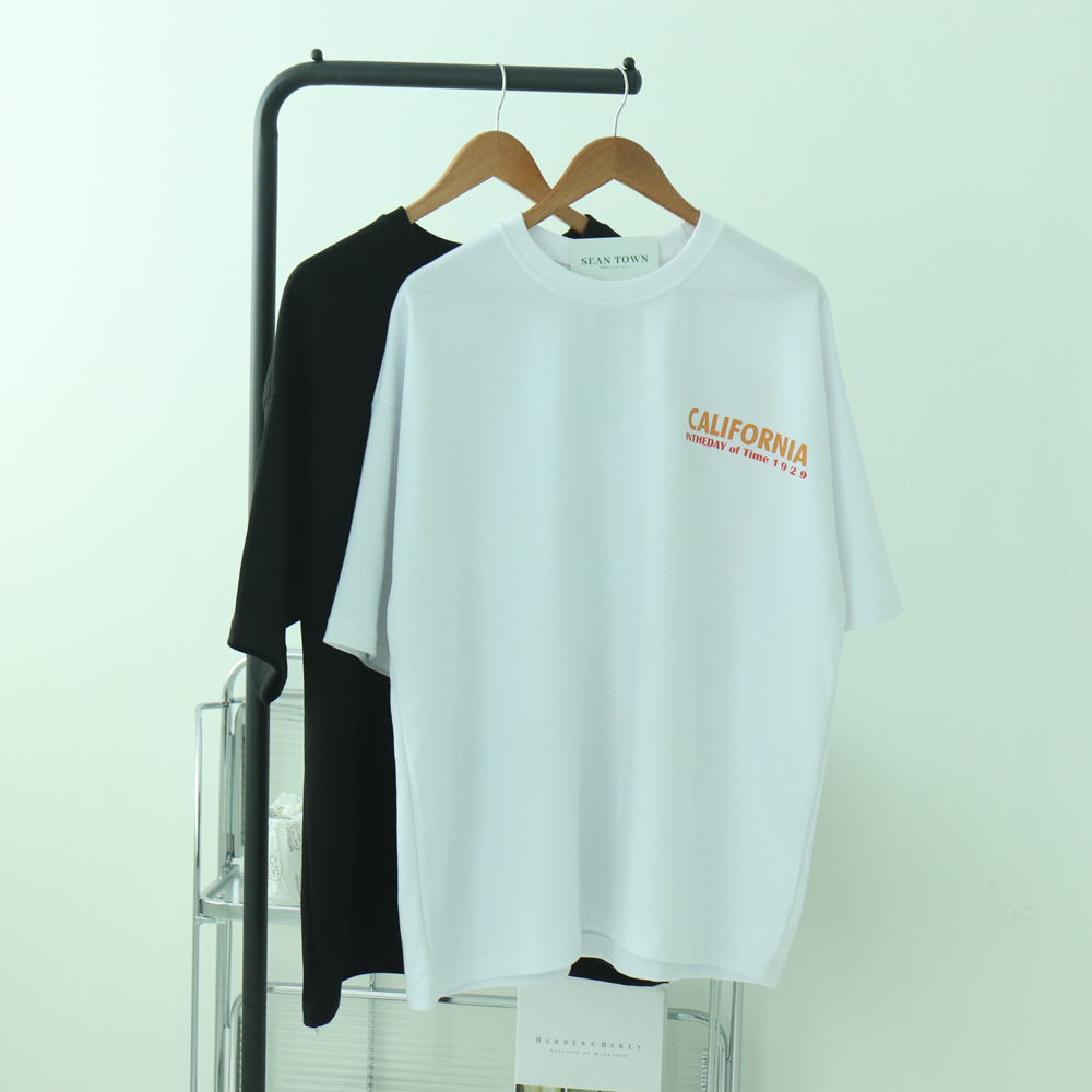 남자7부티 커플 오버핏 남자 반팔티 - 상품 이미지