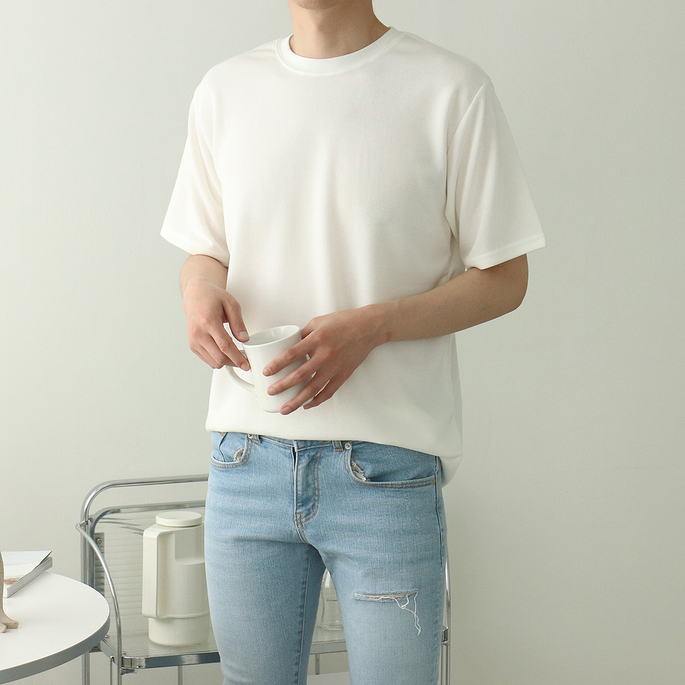 1+1 남자반팔니트 빅사이즈 구김없는 남성반팔티 - 상세 이미지 4