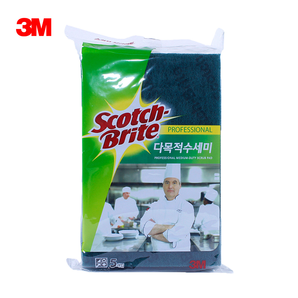 3M 다목적수세미 1매입 5매입 청 사각 녹색 대형 수세미 - 상세 이미지 3