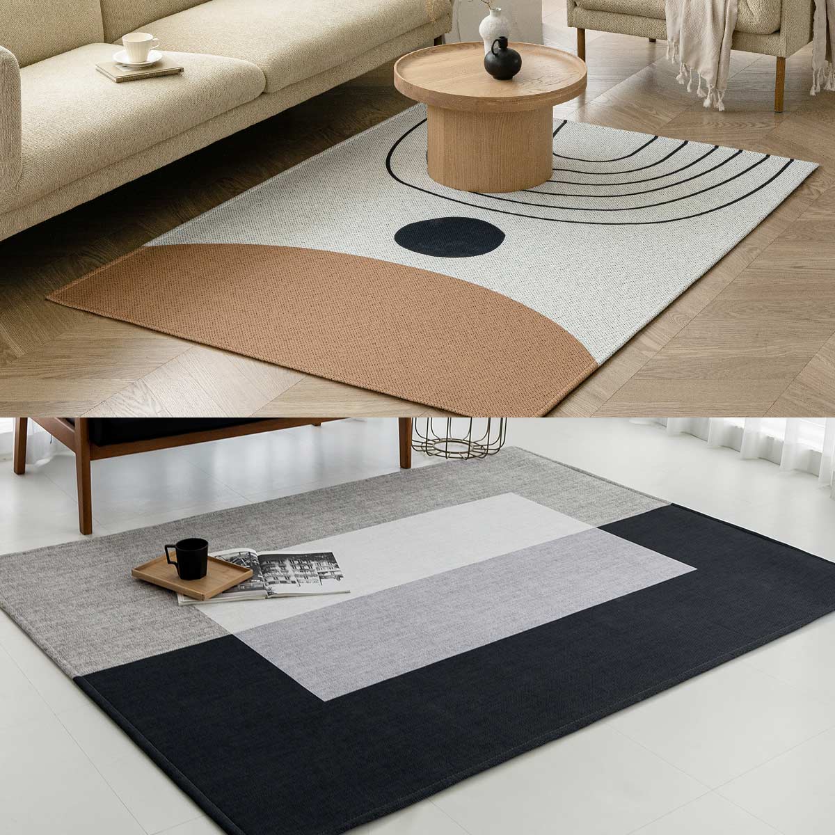 먼지없는 워셔블 사계절 거실 방수 러그 특대형 230x145