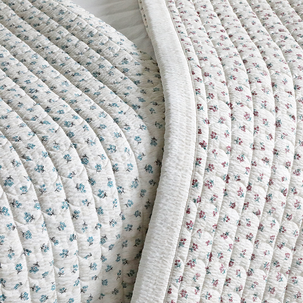 여름침대패드 햄프 플라워 슈퍼싱글 퀸 침대패드