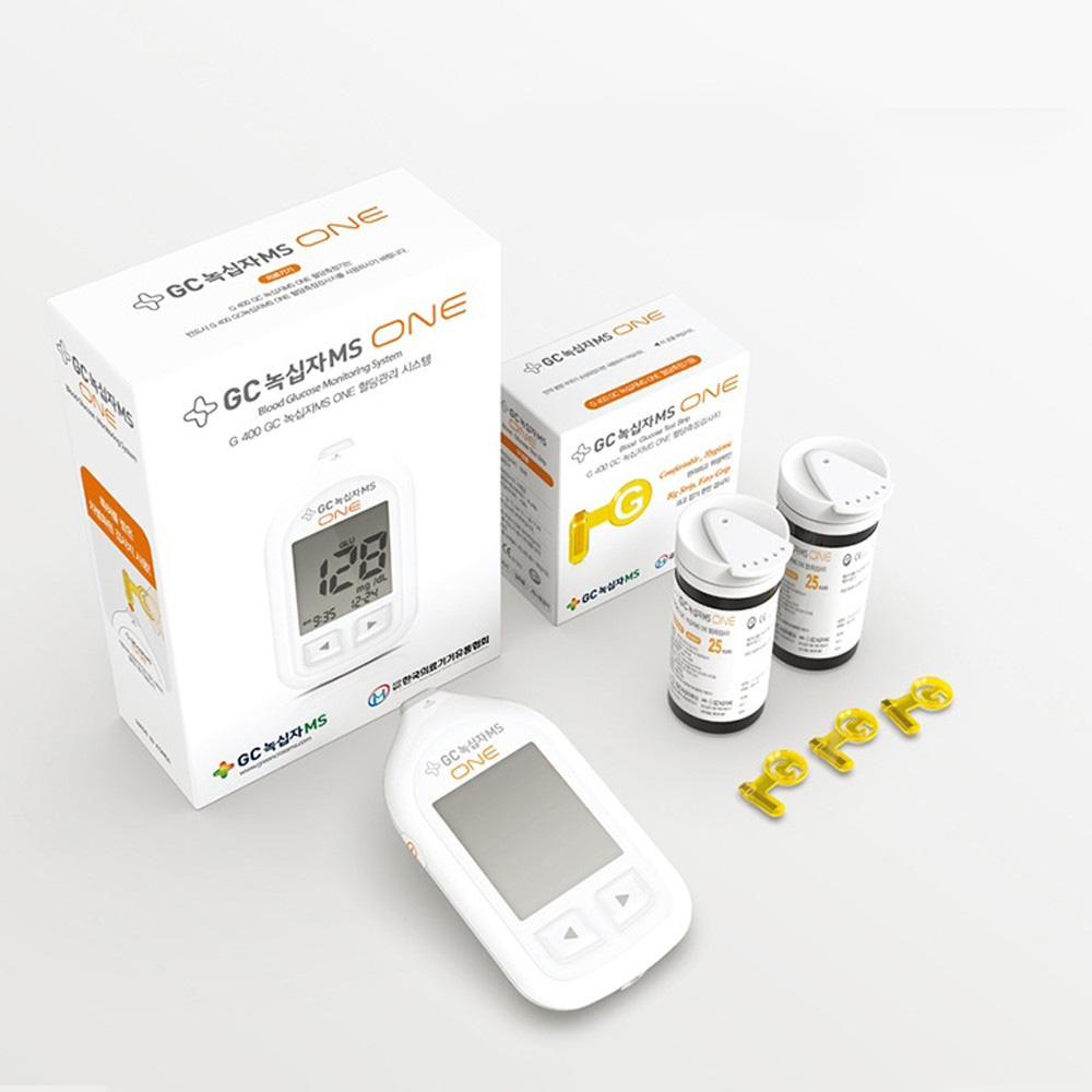 녹십자MSONE 혈당시험지100매+채혈침110개+솜100개+TPE 고급비닐장갑+혈당계포함· - 메인 이미지
