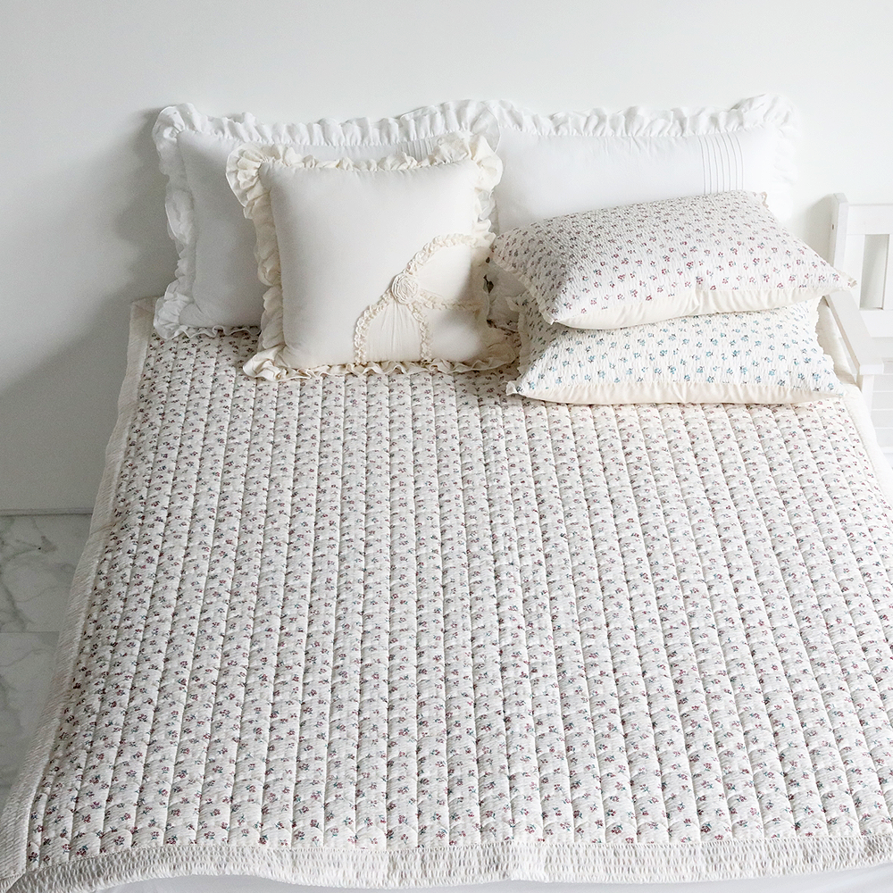 여름침대패드 햄프 플라워 슈퍼싱글 퀸 침대패드