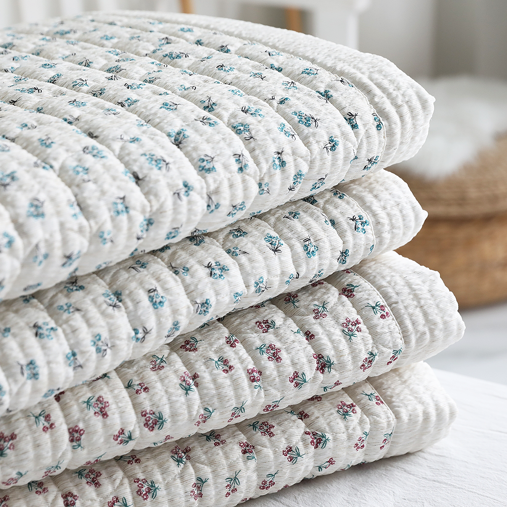 여름침대패드 햄프 플라워 슈퍼싱글 퀸 침대패드