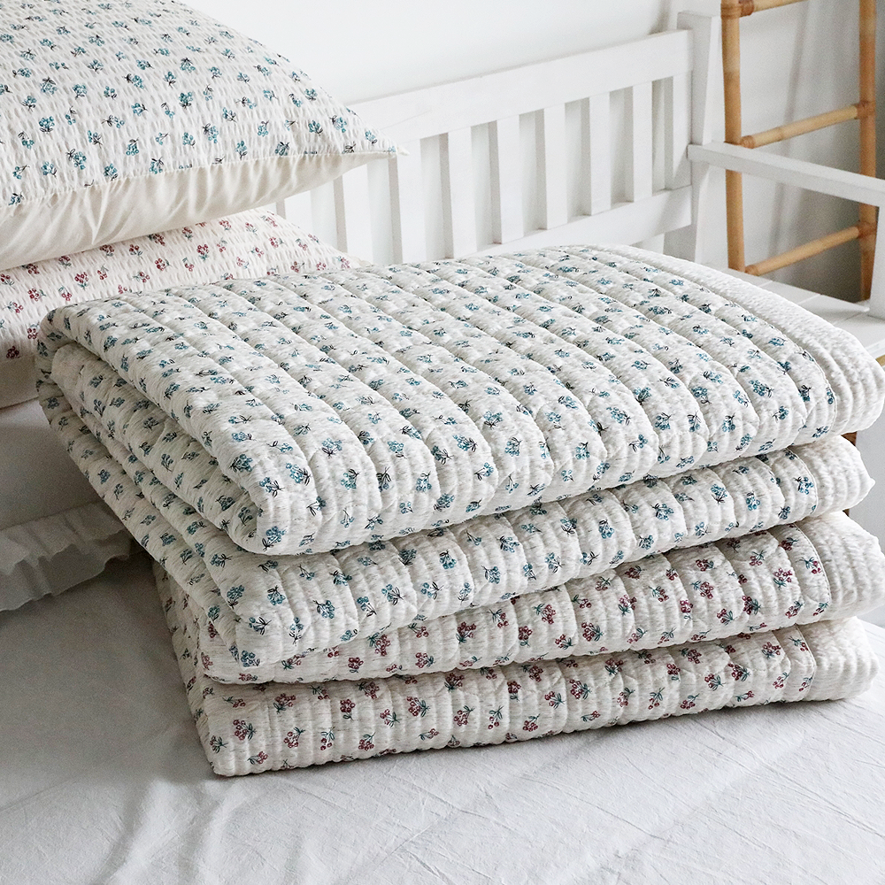 여름침대패드 햄프 플라워 슈퍼싱글 퀸 침대패드