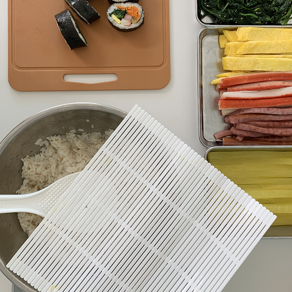 라미스홈 김밥말이 김발 세척가능 일본 화이트 김밥말기 김밥발 이미지 4