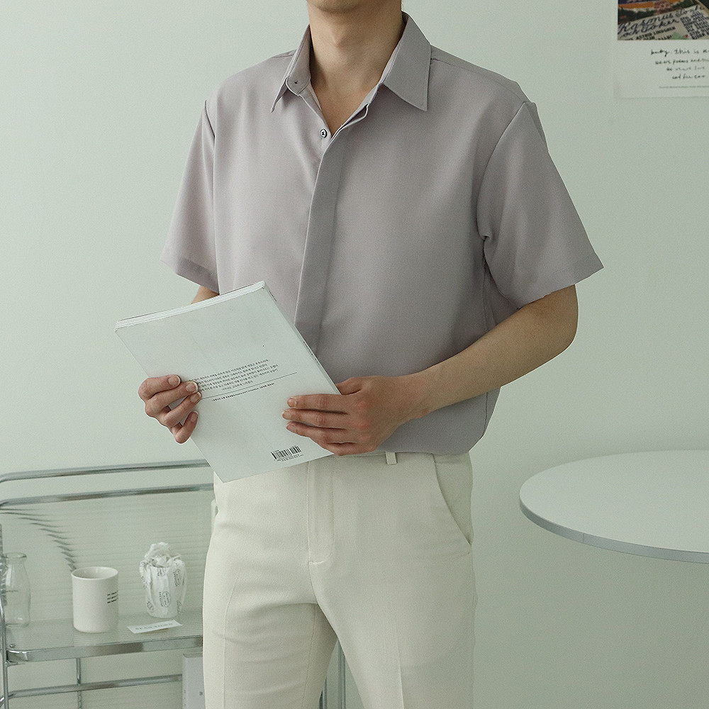1+1 남자셔츠 오버핏 린넨남방 남성반팔셔츠 - 상세 이미지 5