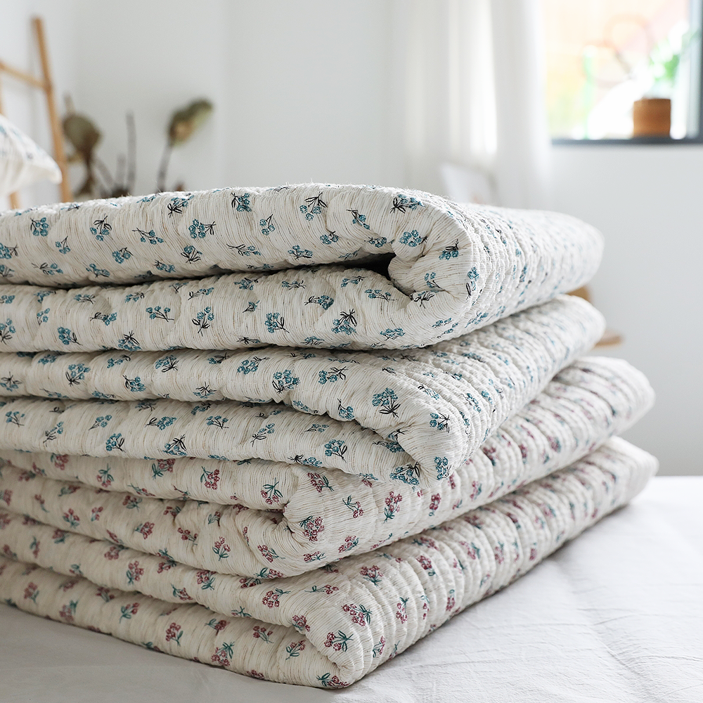 여름침대패드 햄프 플라워 슈퍼싱글 퀸 침대패드