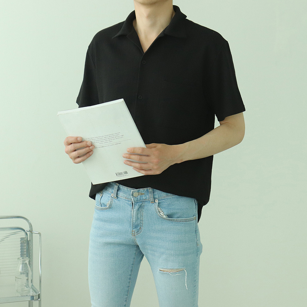 남자반팔셔츠 커플남방 구김없는 링클프리 남자셔츠 - 상세 이미지 3