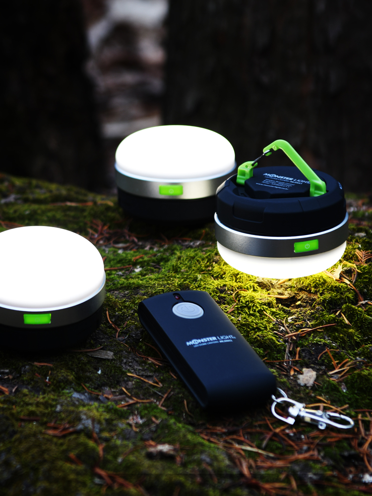 몬스터라이트 돔랜턴 2구세트 무선리모컨 LED 텐트실내등 캠핑조명 난방텐트 캠핑랜턴 - 상품 이미지