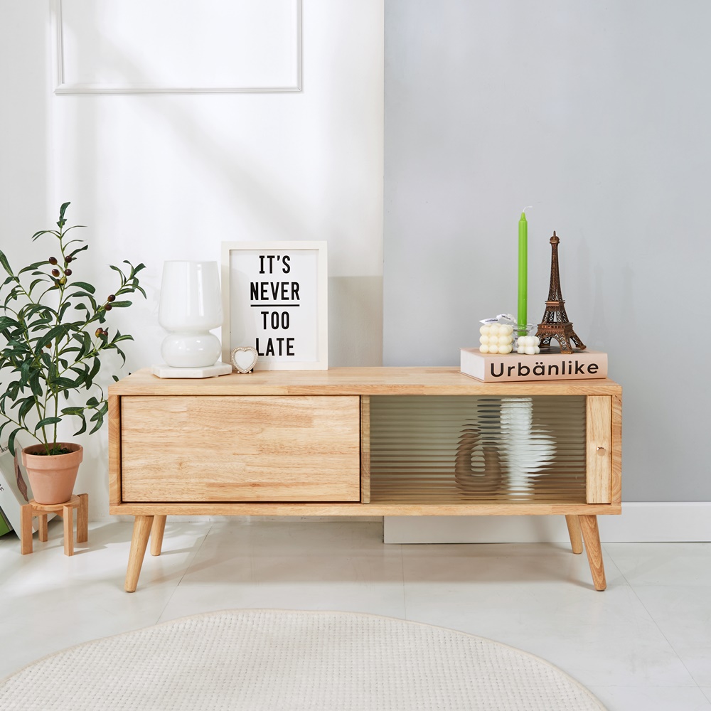 데르소 미니 북유럽원목 티비다이 폭좁은 tv선반 거실장