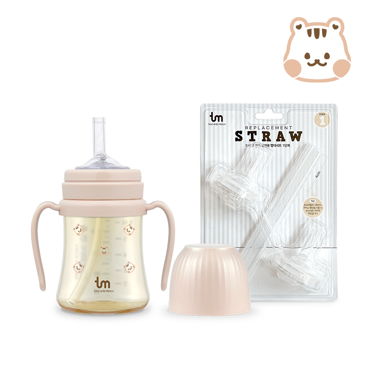 [토비앤몰리] 돗바니 돗람이 PPSU 빨대컵(일반/원터치)+리필 세트 유아물병 자기주도 아기빨대컵