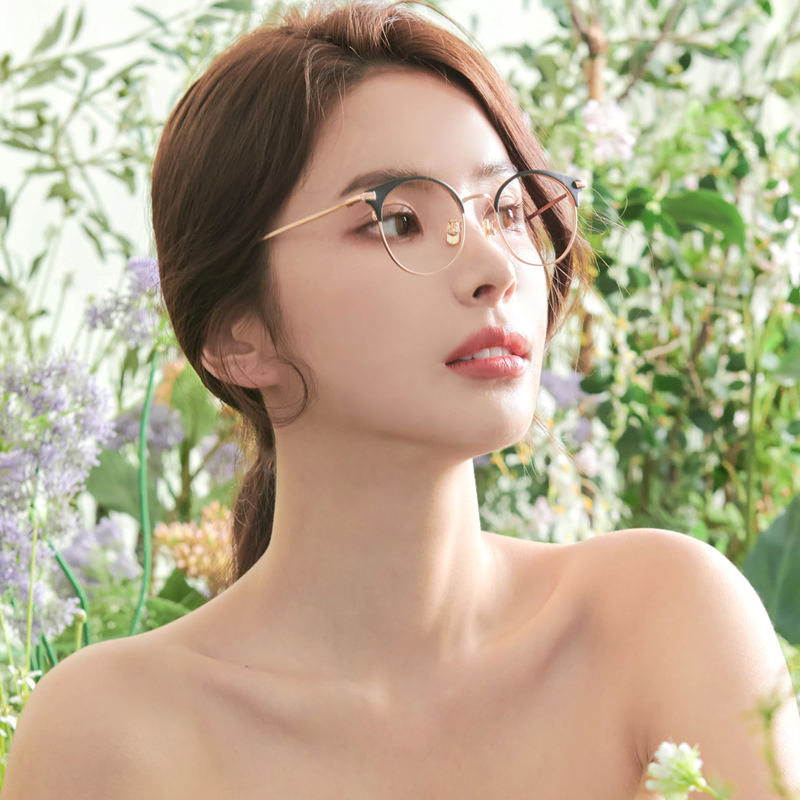 블루라이트차단 가벼운 베타티타늄 동글이 남자 여자 하금테 안경 반뿔테 반테