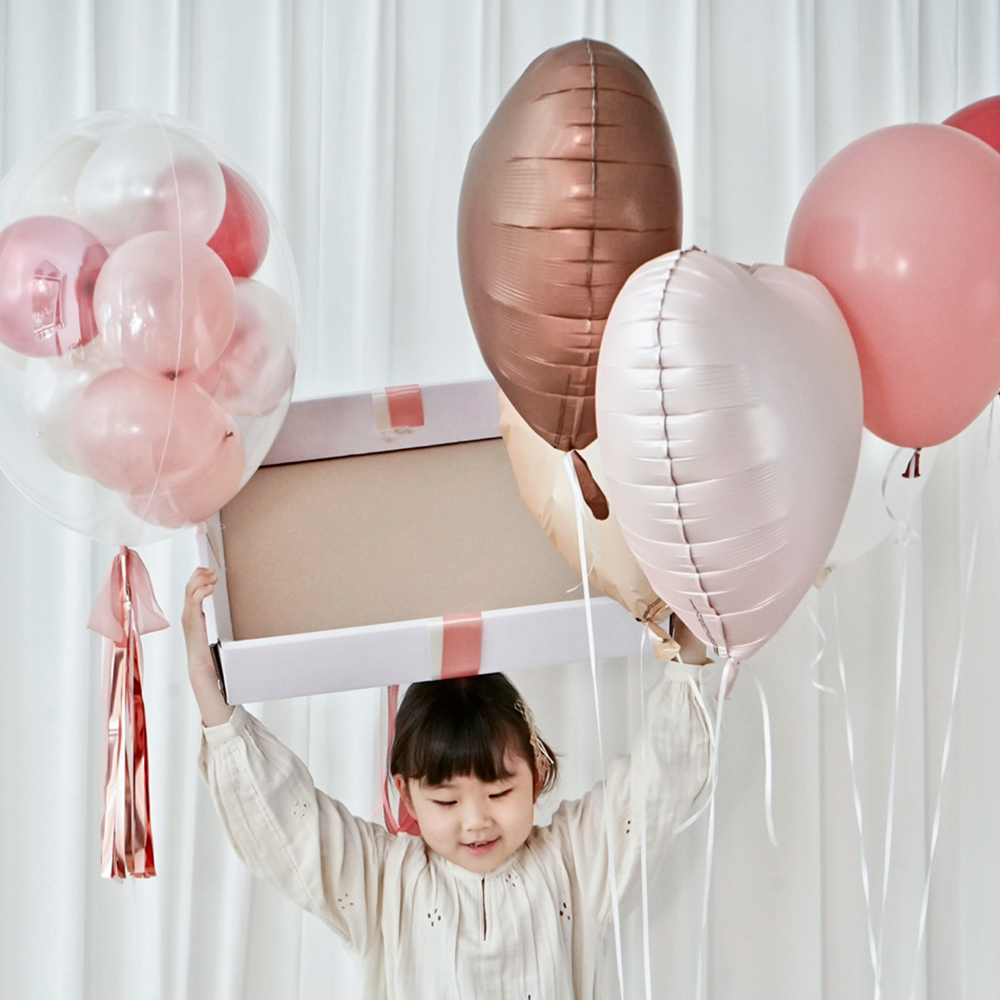 하트 레터링 은박 풍선 헬륨 완제품 호일 생일 기념일 아기 파티 돌 백일 돌잔치 이벤트 - 상세 이미지 5