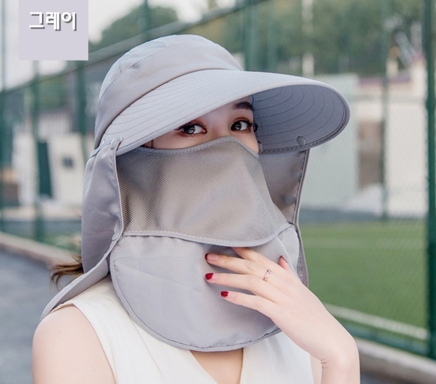 여름 자외선차단 썬햇 얼굴햇빛가리개 돌돌이썬캡 농사모자 - 상세 이미지 3