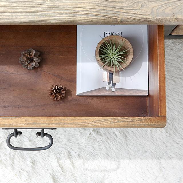 거실 소파 빈티지 원목 커피테이블 앤틱 좌식 서랍 수납 낮은 소파테이블