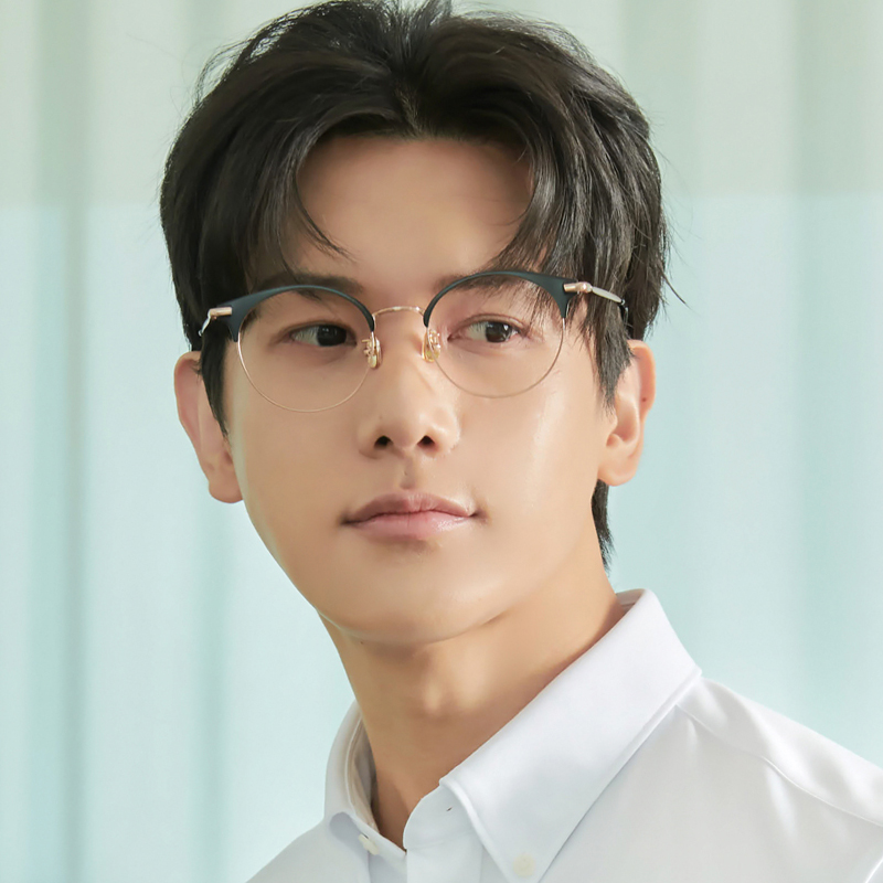 블루라이트차단 가벼운 베타티타늄 동글이 남자 여자 하금테 안경 반뿔테 반테