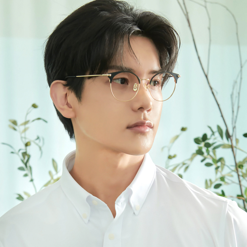 블루라이트차단 가벼운 베타티타늄 동글이 남자 여자 하금테 안경 반뿔테 반테