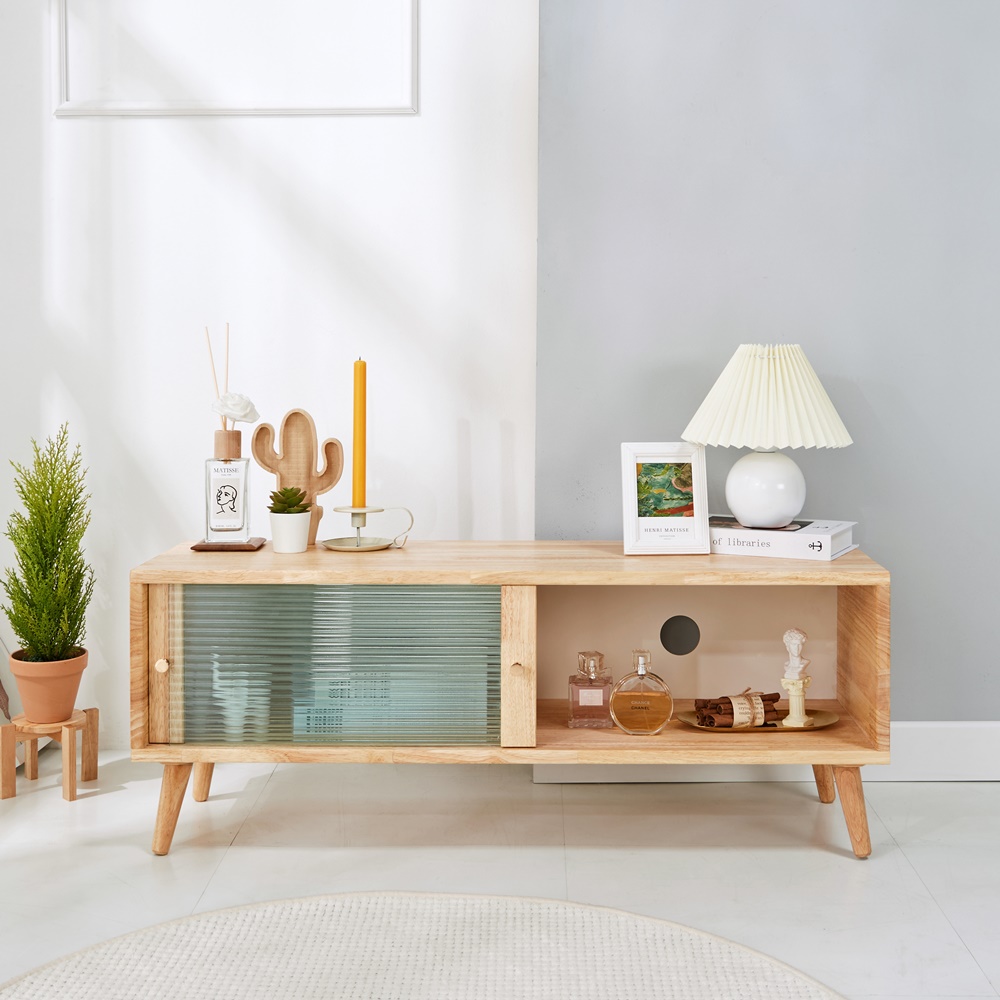 데르소 미니 북유럽원목 티비다이 폭좁은 tv선반 거실장