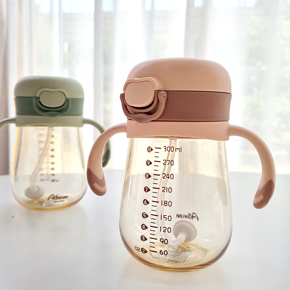 아가프라 마카롱 추 빨대컵1+1 원터치 유아 물통 아기 물병 300ml - 상세 이미지 3