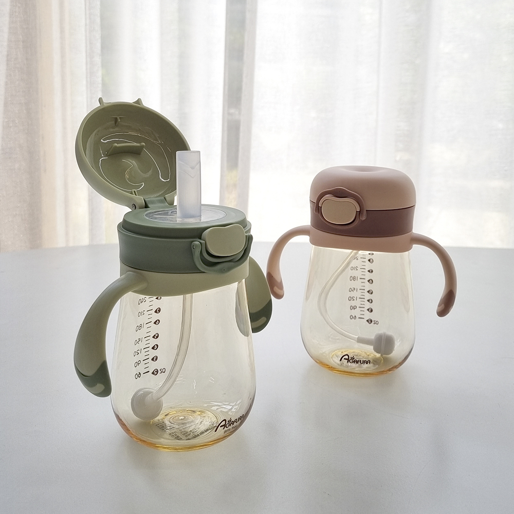 아가프라 마카롱 추 빨대컵1+1 원터치 유아 물통 아기 물병 300ml - 상세 이미지 2