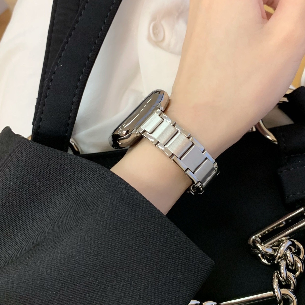 애플워치 메탈스트랩 스타라이트 슬림 9 8 7 se 2 호환 40mm 41mm 이미지 7