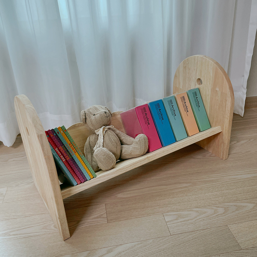 [베이비굿] 유아 책꽂이 원목 아기 책장 책정리함 두돌선물