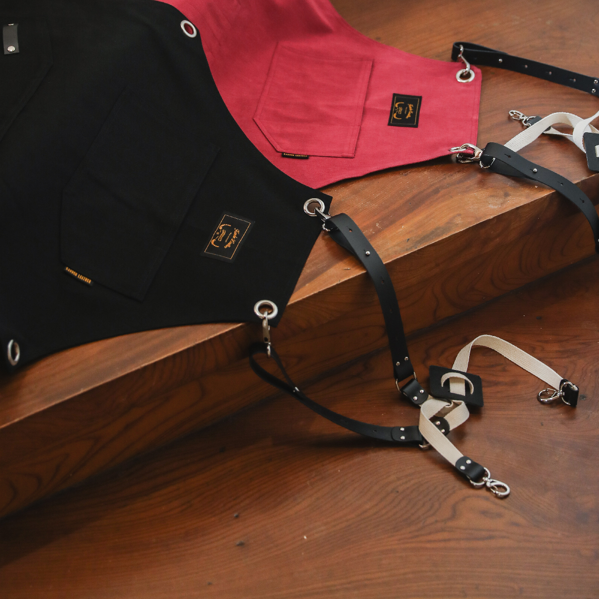 죠니 블랙 칸데오레더 공방 미용실 카페 미용사 바리스타 앞치마 미술 가죽 앞치마