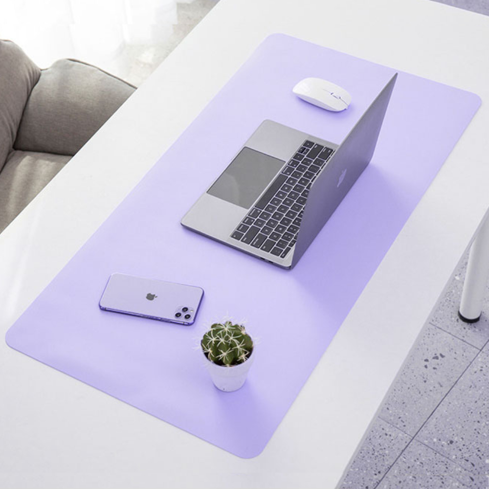 바이올렛 가죽 키보드 마우스 장패드 퍼플 연보라색 대형 파스텔 책상 데스크 매트 80cm