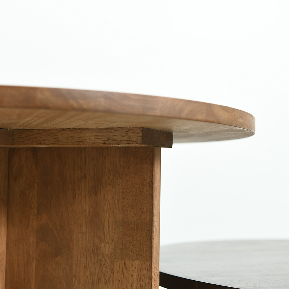 원형 라운드 식탁 테이블 원목 카페 거실 탁자 1인 2인 상판 브라운 H550 브로우드