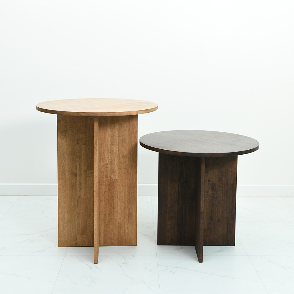 원형 라운드 식탁 테이블 원목 카페 거실 탁자 1인 2인 상판 브라운 H550 브로우드