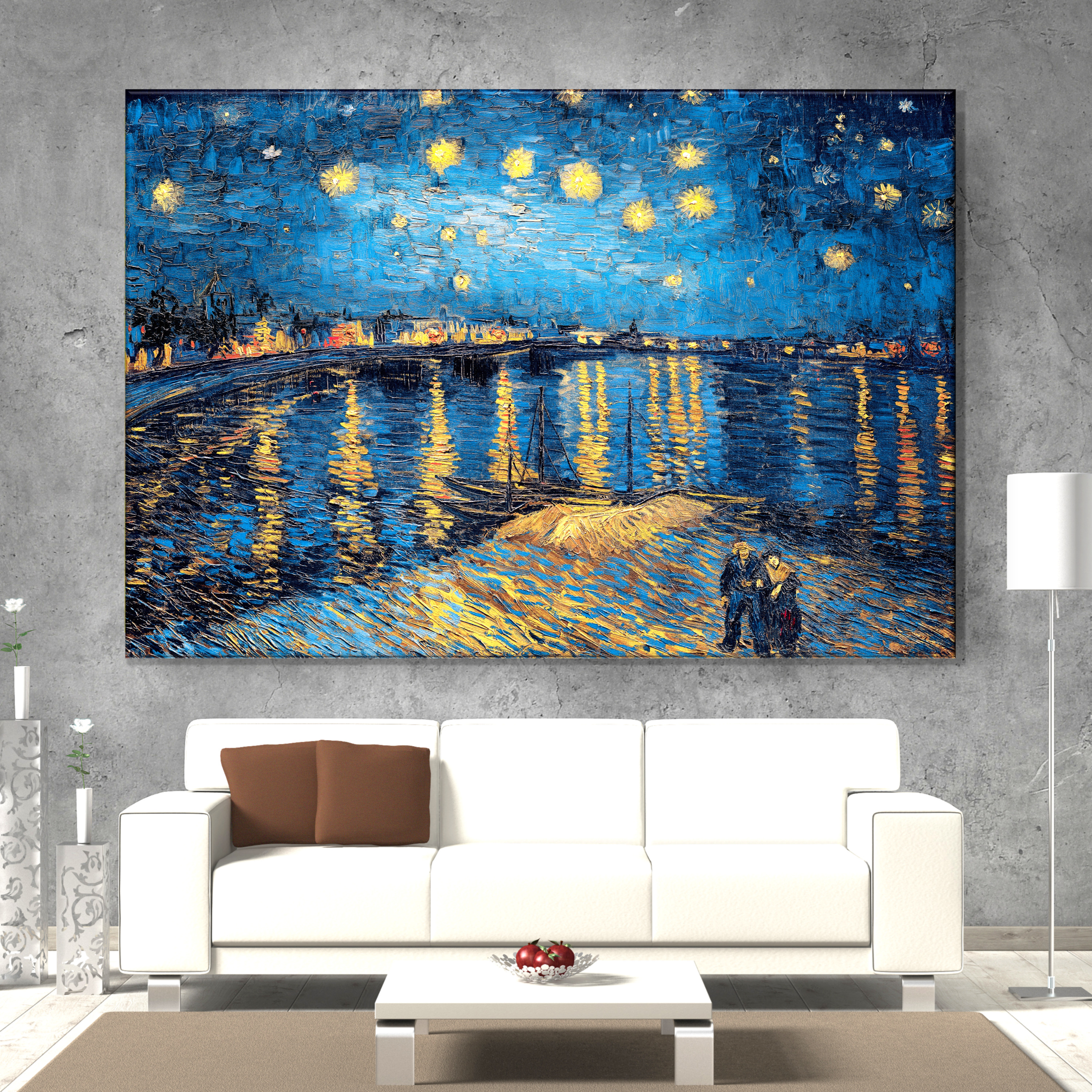 아를의 별이 빛나는밤 100x70cm 액자 그림 반고흐 명화 인테리어 거실 사무실 캔버스