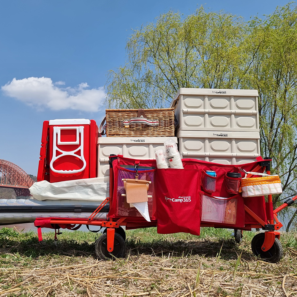 캠프365 파파웨건 폴딩카트 캠핑 카트 수레 웨건 접이식 손수레 160kg 내하중 특대