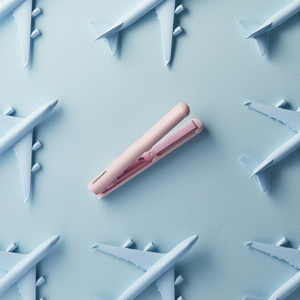 [GP103BP] 글램팜 글램시크 미니 플랫 (베이비핑크) 고데기 휴대용 여행용 프리볼트