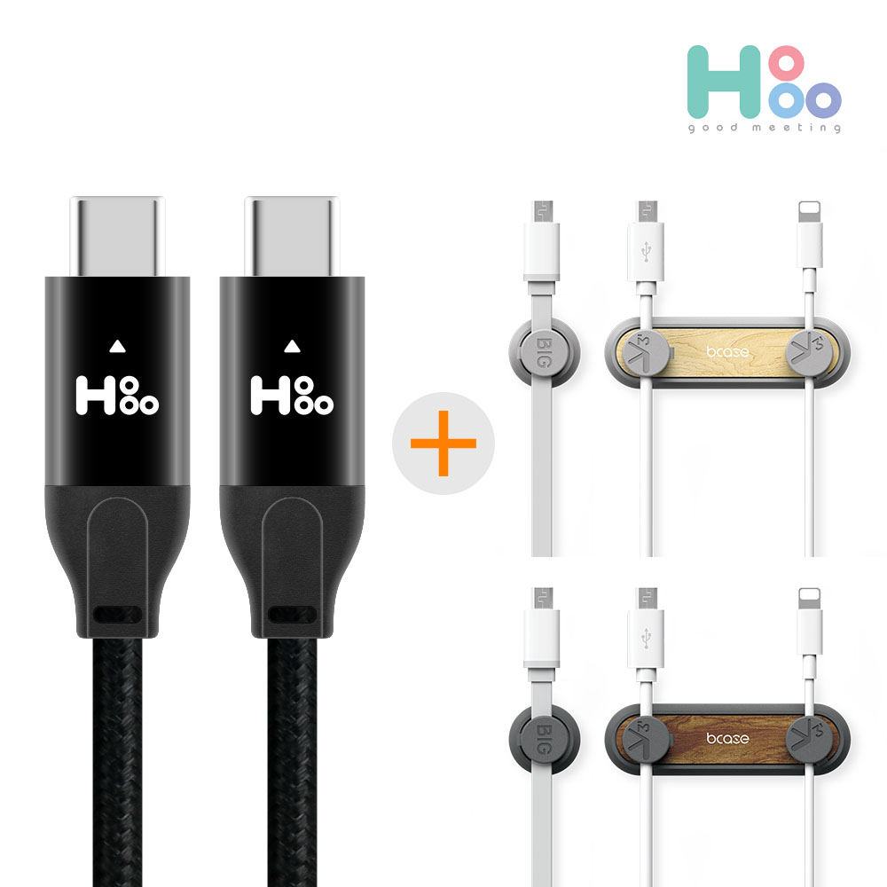 호후 (세트상품) PD GEN1 60W C TO C 고속충전 케이블+마그네틱 케이블홀더
