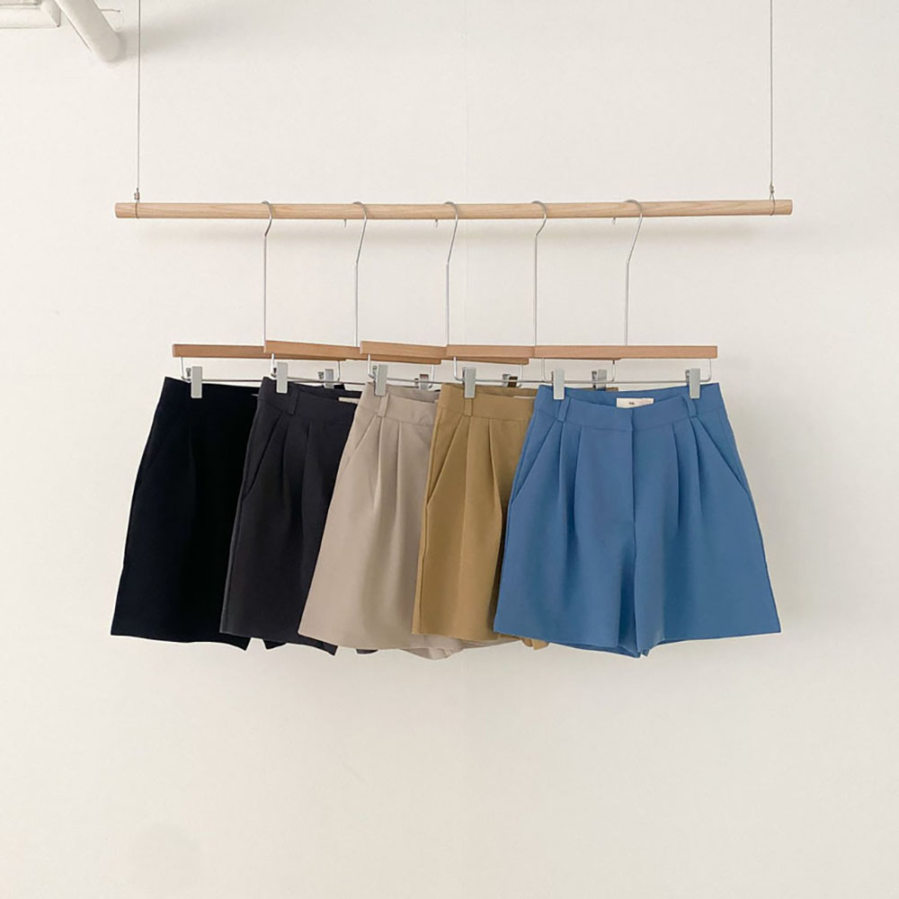 (인기재진행) 오버무드 여성 여름 신상 찰랑 쿨링 투핀턱 3부 슬랙스 반바지 팬츠 5color - 상세 이미지 2