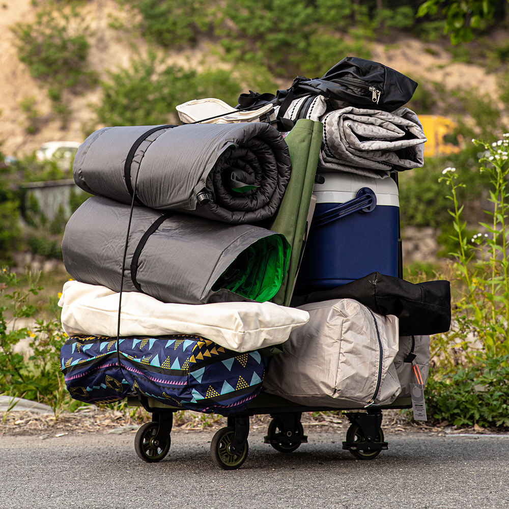 로티홈시스 접이식 카트 쇼핑 마트 손수레 핸드 시장 4바퀴 L(대형), 카키