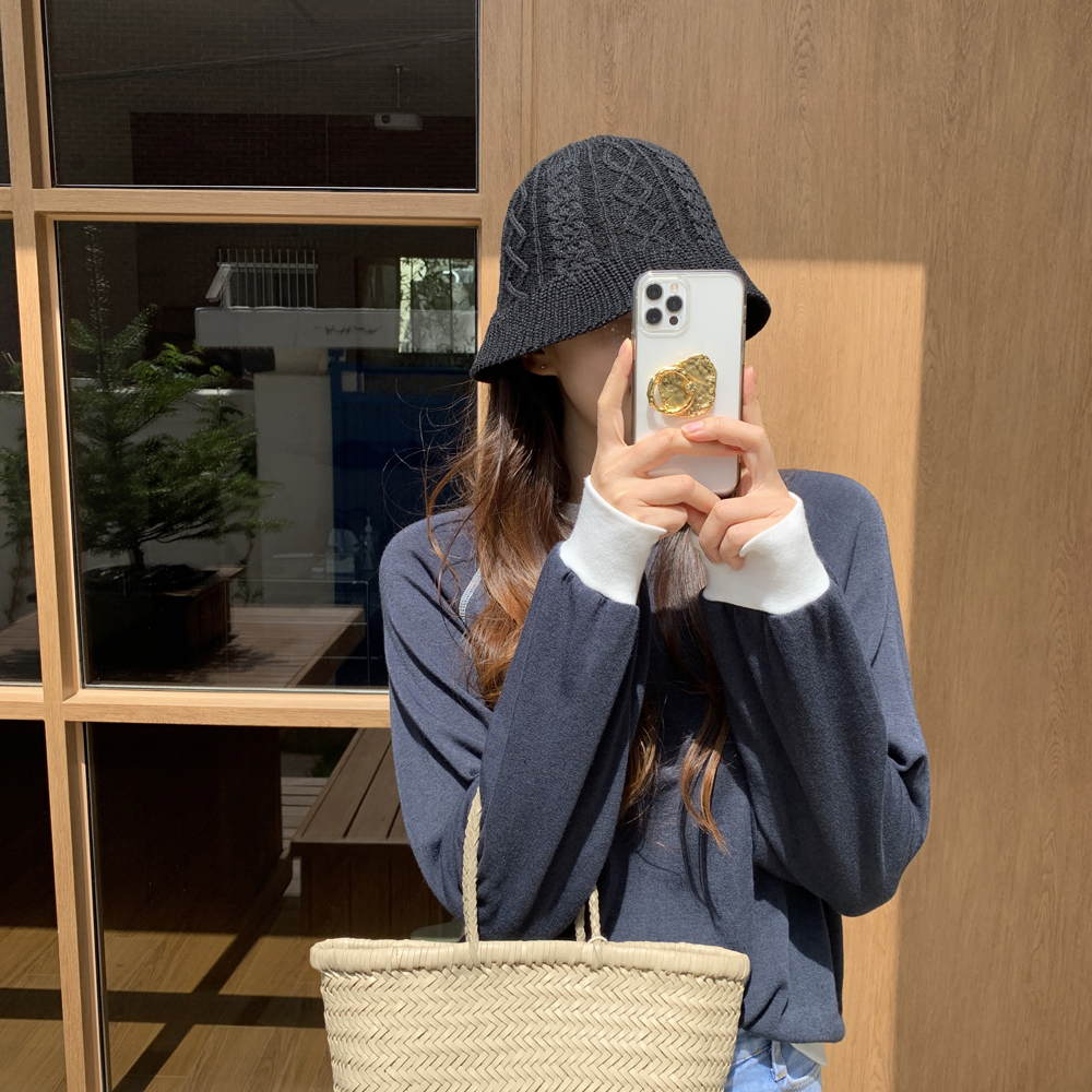 크로셰 라탄 여성 버킷햇 여름모자 여자 벙거지모자 썸머 휴양지 비치 산책 숏 챙모자 - 상세 이미지 4