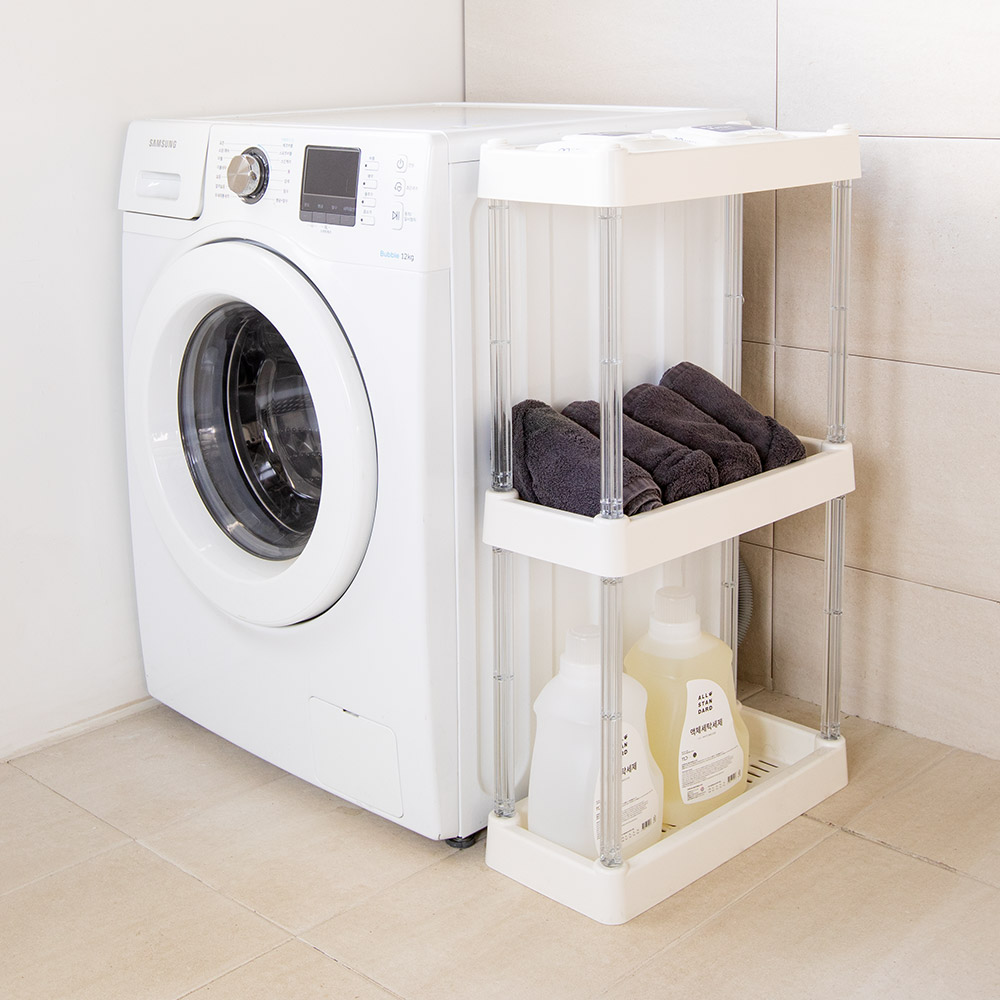 크리스탈 틈새선반 20cm 이동식 슬림 다용도실 선반 세탁실 트롤리