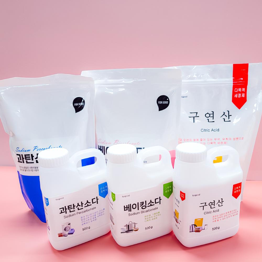 퍼굿 과탄산 소다 1kg 파우치형 빨래 표백 얼룩 제거 다목적 세정제 세탁 베이킹 구연산 - 상품 이미지