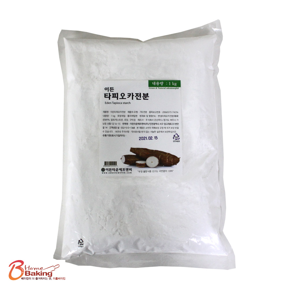 타피오카전분1kg 전분가루 밀가루 찹쌀 반죽 대용 - 상품 이미지